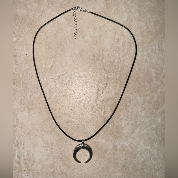 Urban Outfitters Jewelry - Urban Outfitters Black and Silver Crescent Necklace